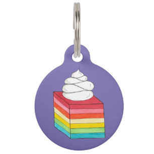 Médaillon Pour Animaux Dessert de salade rétro-arc-en-ciel de sept couche