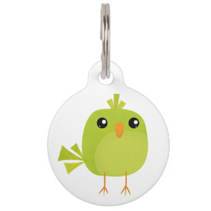 Médaillon Pour Animaux Dessin d'oiseau vert