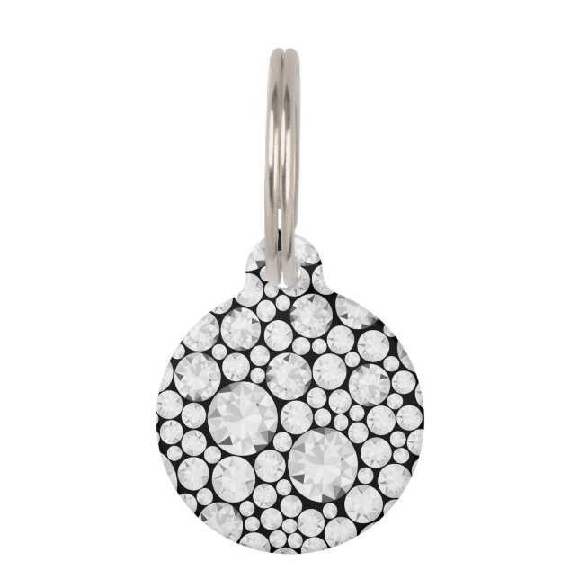 Médaillon Pour Animaux Diamond Gemstone Motif Glam Pet amusant (Devant)