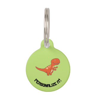 Médaillon Pour Animaux Dinosaure rouge 0219