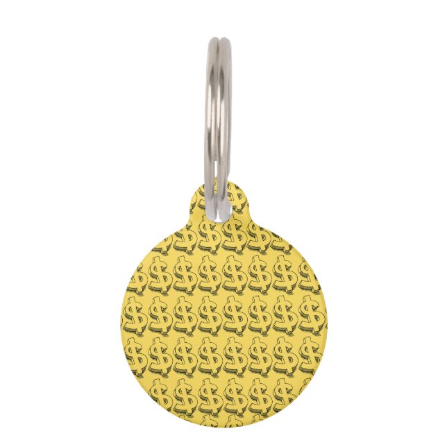 Médaillon Pour Animaux dollar or (Devant)