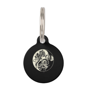 Médaillon Pour Animaux Dragon Avec Tigre Tattoo YIN Et Yang Beast Combat