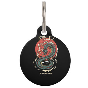Médaillon Pour Animaux dragon illustration japonaise