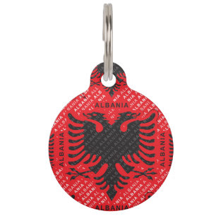 Médaillon Pour Animaux Drapeau albanais motif 2
