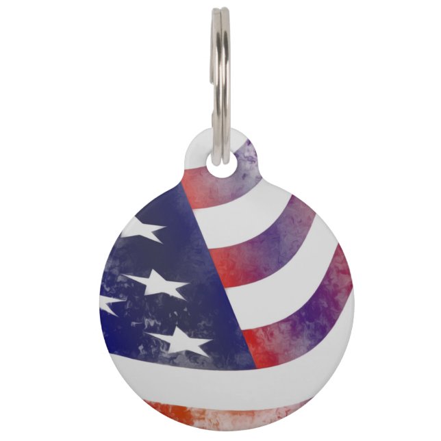 Médaillon Pour Animaux Drapeau américain Grunge (Devant)
