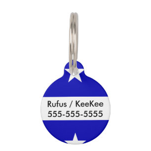 Médaillon Pour Animaux Drapeau bleu mignon