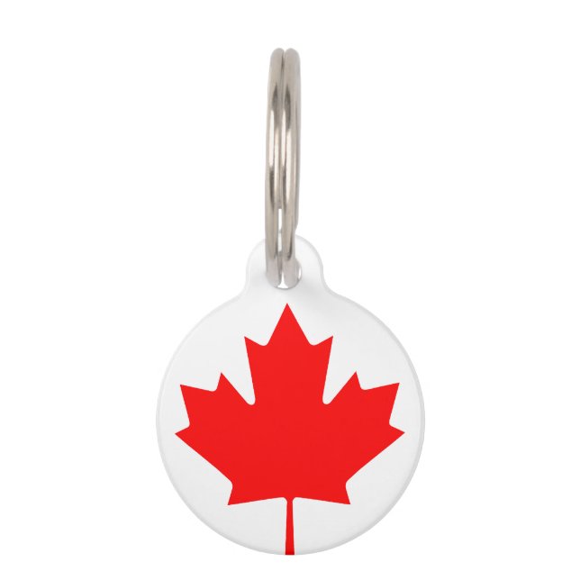 Médaillon Pour Animaux Drapeau canadien étiquette personnalisée pour chie (Devant)