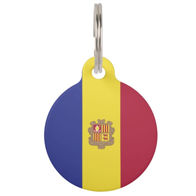 Médaillon Pour Animaux drapeau d'Andorre (Devant)