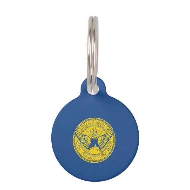 Médaillon Pour Animaux Drapeau d'Atlanta, Géorgie Numéro d'identification (Devant)