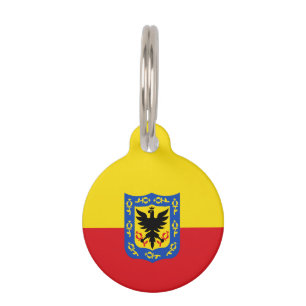 Médaillon Pour Animaux Drapeau de Bogota, Colombie Nom de l'animal de com
