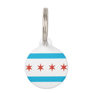 Médaillon Pour Animaux Drapeau de Chicago