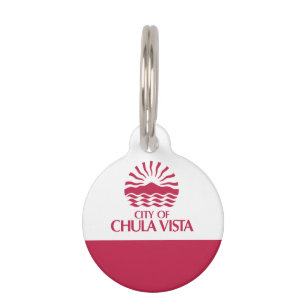 Médaillon Pour Animaux Drapeau de Chula Vista, Californie