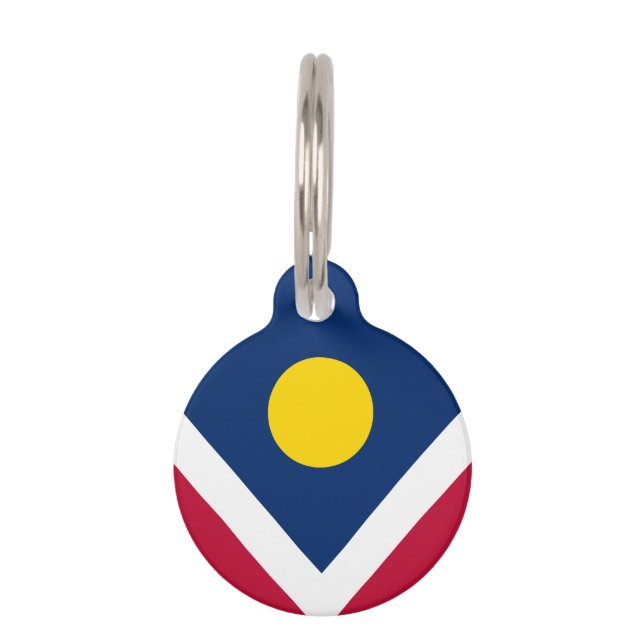 Médaillon Pour Animaux Drapeau de Denver, Colorado (Devant)