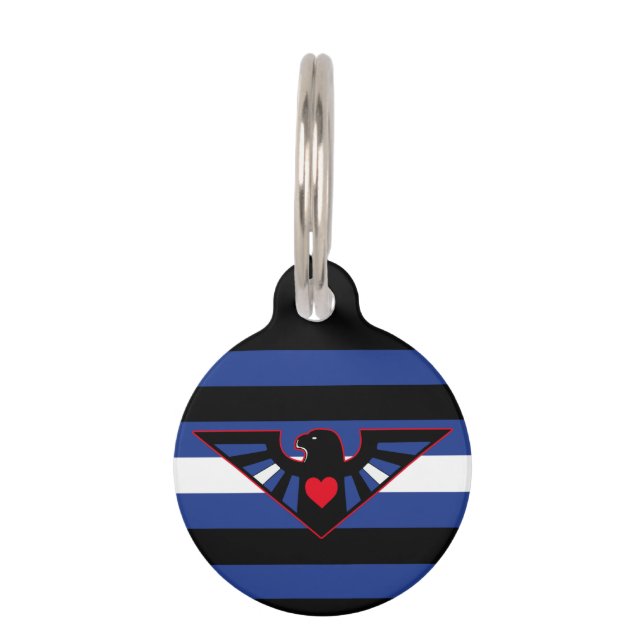 Médaillon Pour Animaux Drapeau de fierté d'aigle en cuir (Devant)
