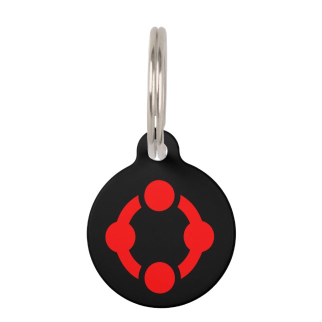 Médaillon Pour Animaux Drapeau de fierté de niche (Noir) (Devant)