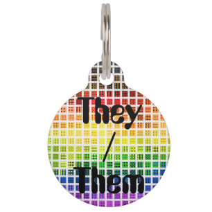 Médaillon Pour Animaux Drapeau de fierté gay arc-en-ciel coloré à carreau