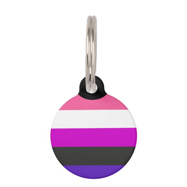 Médaillon Pour Animaux Drapeau de fierté genderfluid (Devant)