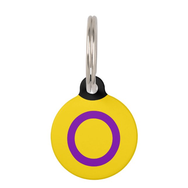 Médaillon Pour Animaux Drapeau de fierté intersexe (Devant)