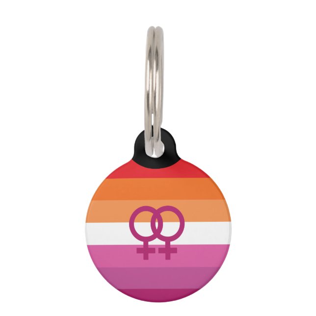 Médaillon Pour Animaux Drapeau de fierté lesbienne WLW (Devant)