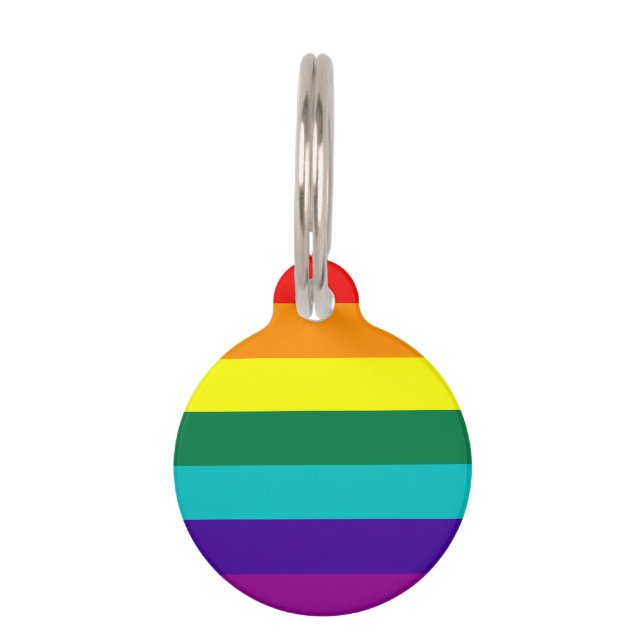 Médaillon Pour Animaux Drapeau de la Fierté arc-en-ciel 7 bandes (Devant)