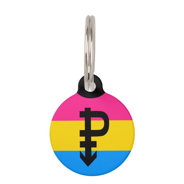Médaillon Pour Animaux Drapeau de la fierté Pansexual (Devant)