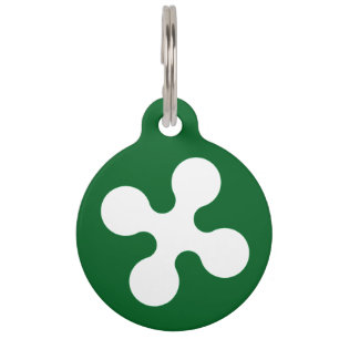 Médaillon Pour Animaux Drapeau de la Lombardie (Région d'Italie)