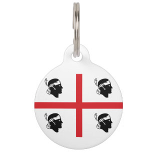 Médaillon Pour Animaux Drapeau de la Sardaigne (région d'Italie)