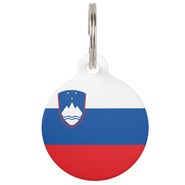 Médaillon Pour Animaux Drapeau de la Slovénie (Devant)