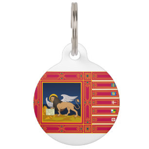 Médaillon Pour Animaux Drapeau de la Vénétie (région d'Italie)