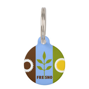 Médaillon Pour Animaux Drapeau de la ville de Fresno Pet ID balise