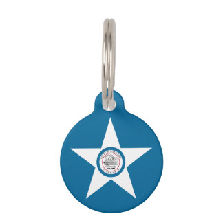 Médaillon Pour Animaux Drapeau de la ville de Houston, Texas Pet ID balis