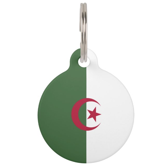 Médaillon Pour Animaux Drapeau de l'Algérie (Devant)