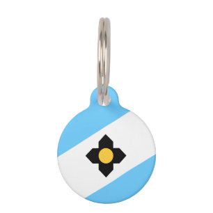 Médaillon Pour Animaux Drapeau de Madison, Wisconsin Pet ID balise
