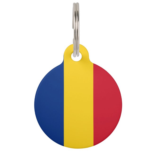 Médaillon Pour Animaux Drapeau de Roumanie (Devant)
