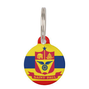 Médaillon Pour Animaux Drapeau de St Paul, Minnesota Pet ID balise