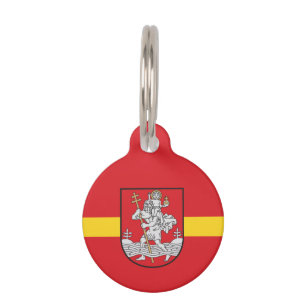 Médaillon Pour Animaux Drapeau de Vilnius, Lituanie Numéro d'identificati