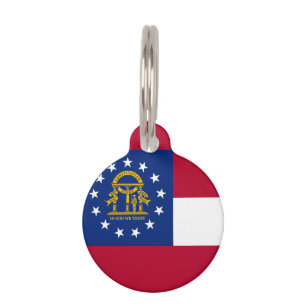 Médaillon Pour Animaux Drapeau d'état de la Géorgie
