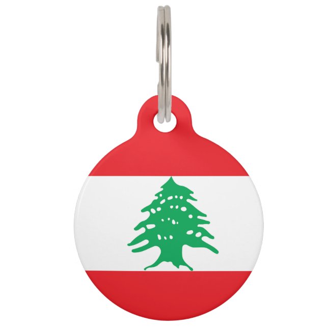 Médaillon Pour Animaux Drapeau du Liban (Devant)