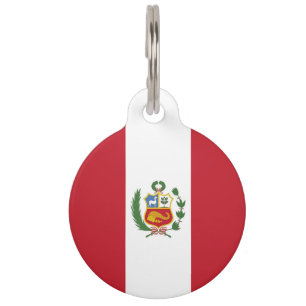 Médaillon Pour Animaux Drapeau du Pérou