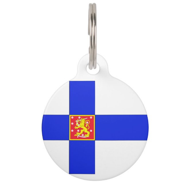 Médaillon Pour Animaux Drapeau finlandais- blason (Devant)