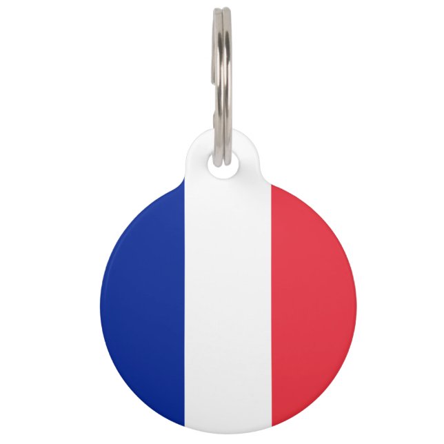 Médaillon Pour Animaux Drapeau France (Dos)
