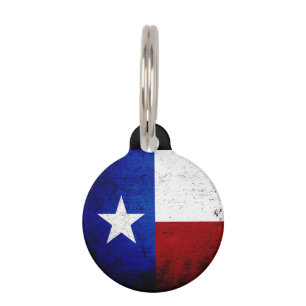 Médaillon Pour Animaux Drapeau grunge noir d'état du Texas