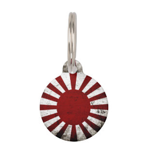 Médaillon Pour Animaux Drapeau grunge noir du Japon Soleil Levant