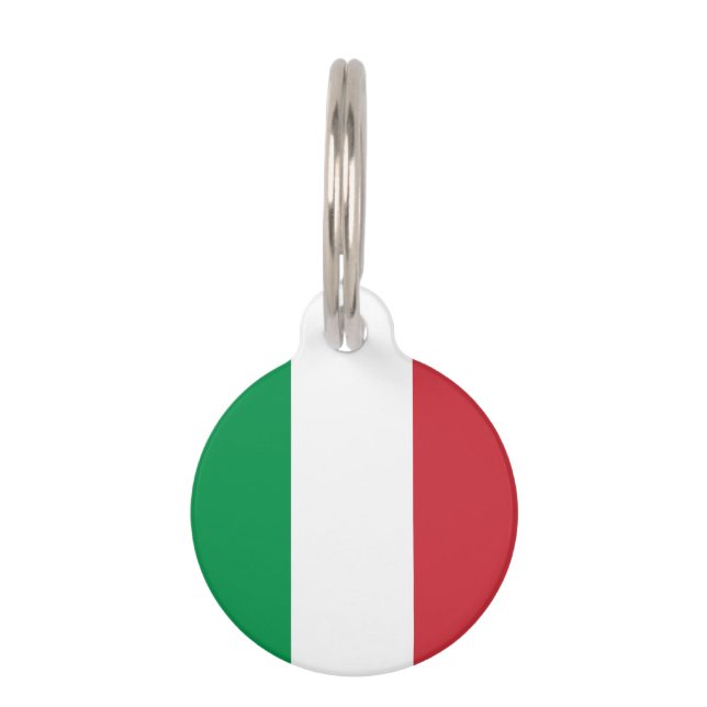 Médaillon Pour Animaux Drapeau italien étiquette personnalisée pour chien (Devant)