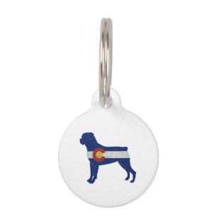 Médaillon Pour Animaux Drapeau Rottweiler Chien race Colorado Silhouette