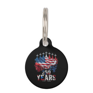 Médaillon Pour Animaux Drapeau USA 250 ans du 4 juillet anniversaire 1776