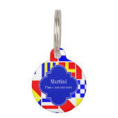 Médaillon Pour Animaux Drapeaux de signalisation nautique Monogramme de Q (Dos)