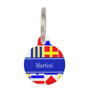 Médaillon Pour Animaux Drapeaux de signalisation nautiques colorés Monogr