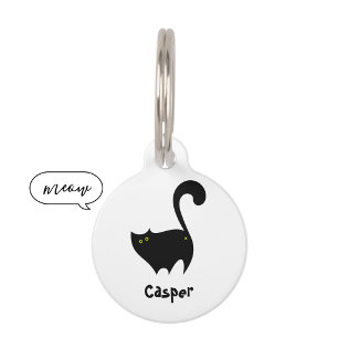 Médaillon Pour Animaux Drôle Cheeky Black Cat Butt Cartoon