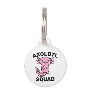 Médaillon Pour Animaux Drôle petite équipe de Axolotl fête modifiable ble
